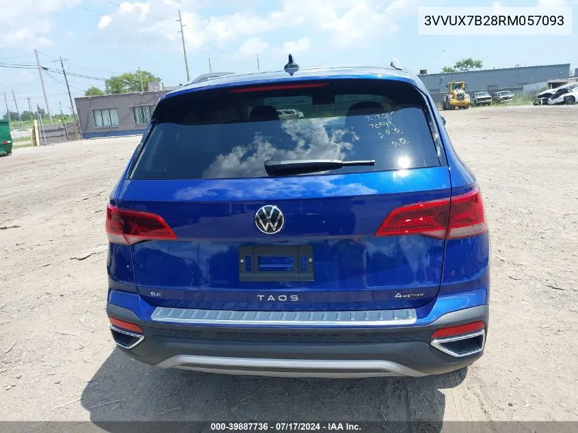 2024 Volkswagen Taos 1.5T Se VIN: 3VVUX7B28RM057093 Lot: 39887736