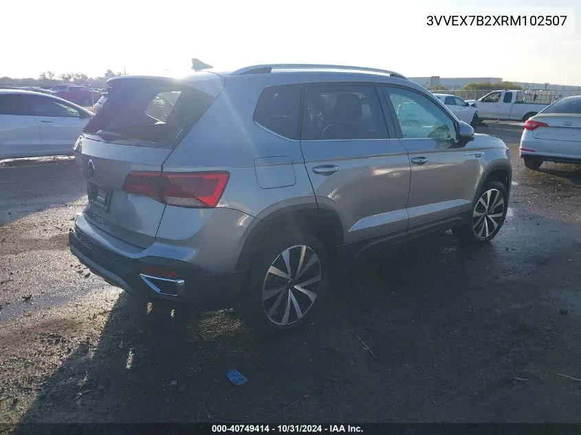 2024 Volkswagen Taos 1.5T Se VIN: 3VVEX7B2XRM102507 Lot: 40749414