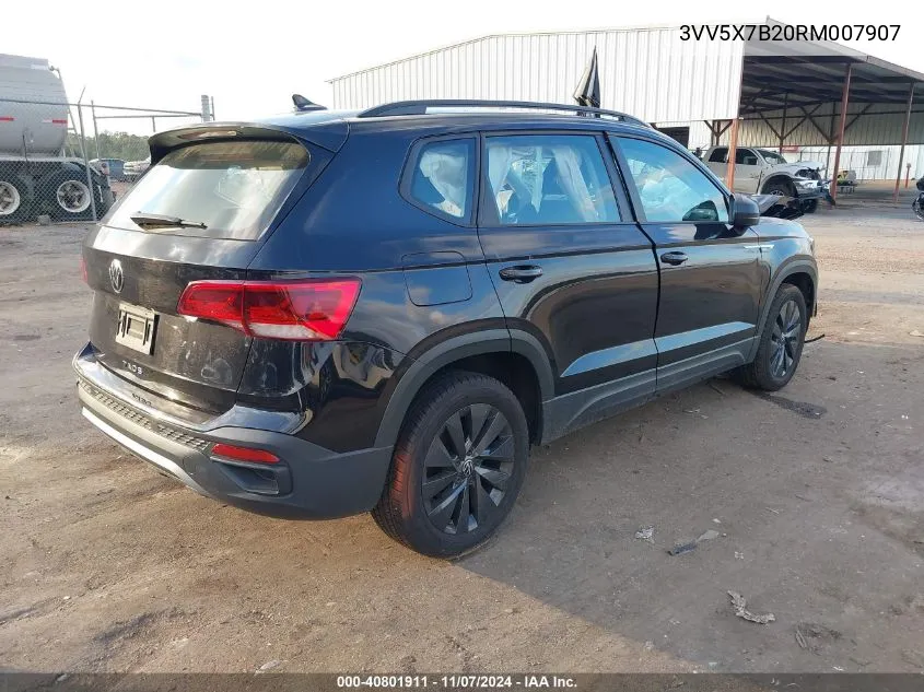 2024 Volkswagen Taos 1.5T S VIN: 3VV5X7B20RM007907 Lot: 40801911