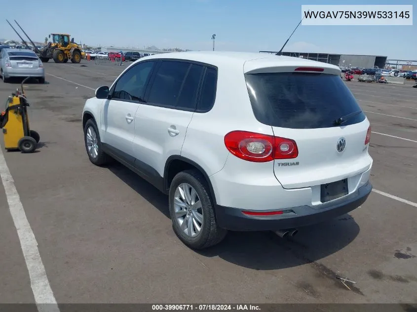 2009 Volkswagen Tiguan S VIN: WVGAV75N39W533145 Lot: 39906771