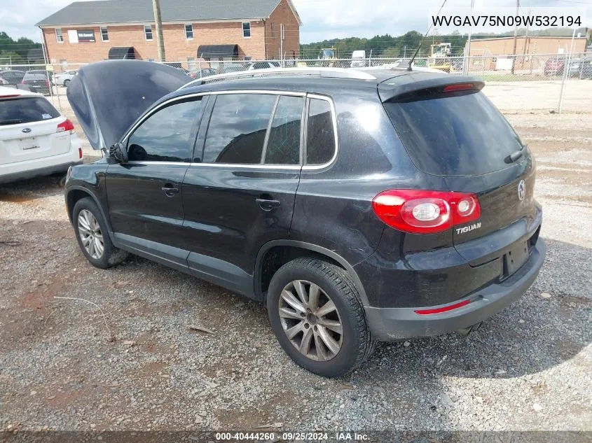 2009 Volkswagen Tiguan Se VIN: WVGAV75N09W532194 Lot: 40444260