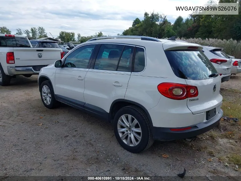 2009 Volkswagen Tiguan Se VIN: WVGAV75N89W526076 Lot: 40610991