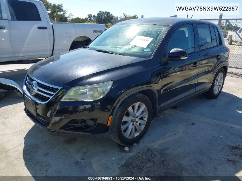 2009 Volkswagen Tiguan S VIN: WVGAV75NX9W522367 Lot: 40838852