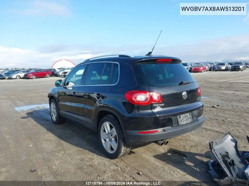 2010 Volkswagen Tiguan VIN: WVGBV7AX8AW513201 Lot: 12115798