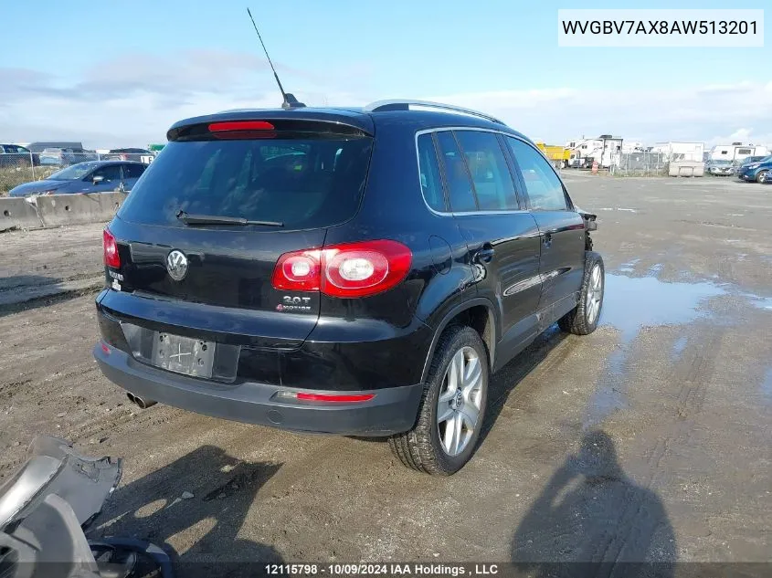 2010 Volkswagen Tiguan VIN: WVGBV7AX8AW513201 Lot: 12115798