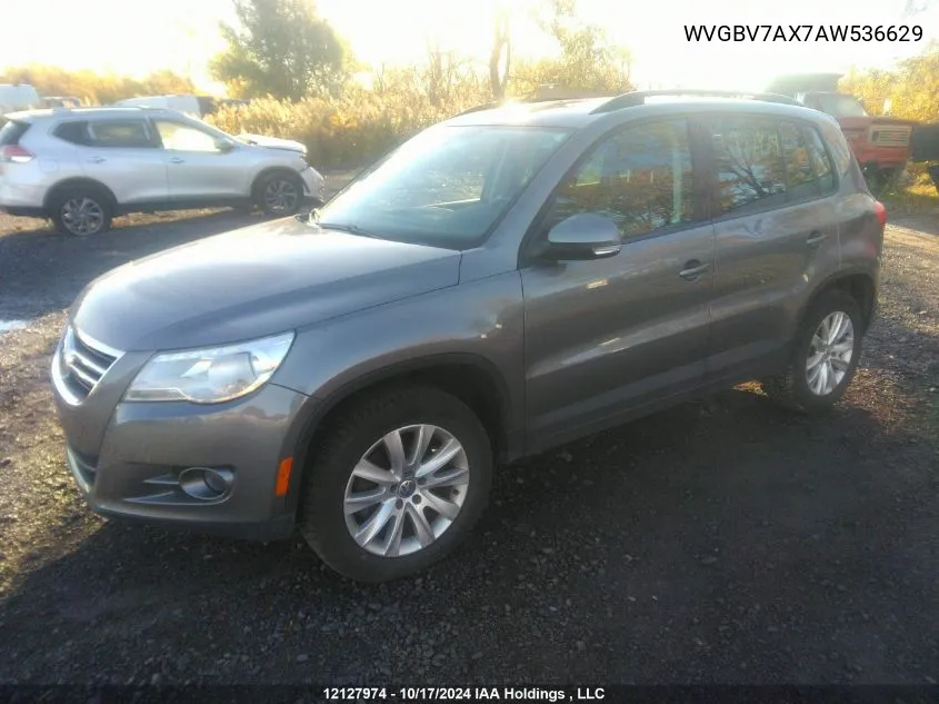 2010 Volkswagen Tiguan Se/Sel VIN: WVGBV7AX7AW536629 Lot: 12127974