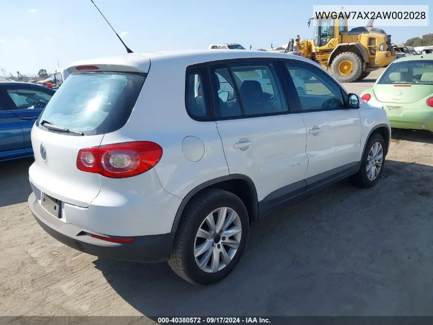 2010 Volkswagen Tiguan S VIN: WVGAV7AX2AW002028 Lot: 40380572