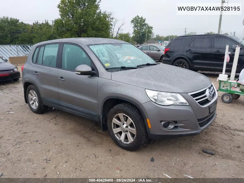 2010 Volkswagen Tiguan S VIN: WVGBV7AX4AW528195 Lot: 40429485