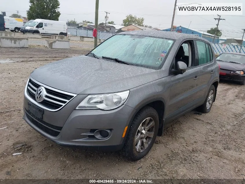 2010 Volkswagen Tiguan S VIN: WVGBV7AX4AW528195 Lot: 40429485