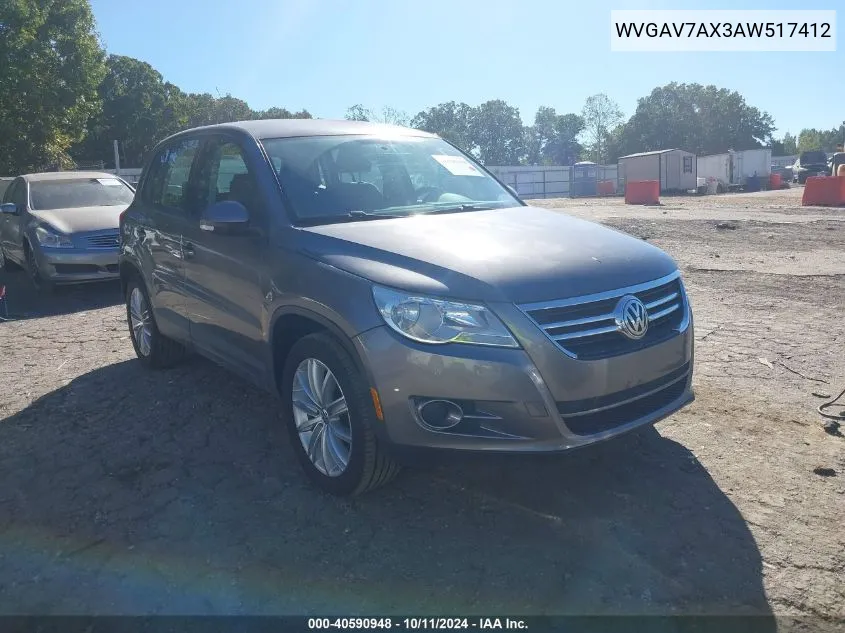 2010 Volkswagen Tiguan S VIN: WVGAV7AX3AW517412 Lot: 40590948