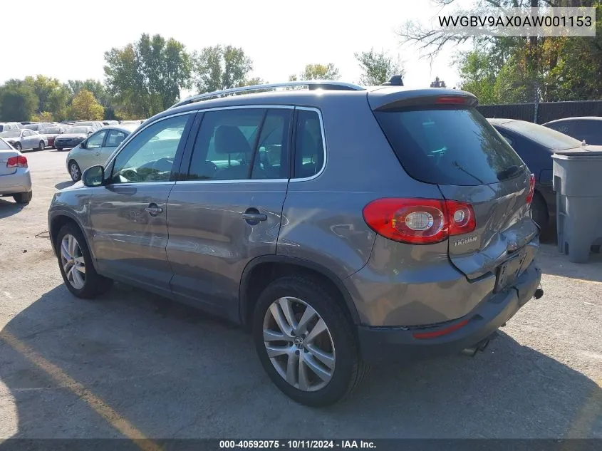 2010 Volkswagen Tiguan Se VIN: WVGBV9AX0AW001153 Lot: 40592075