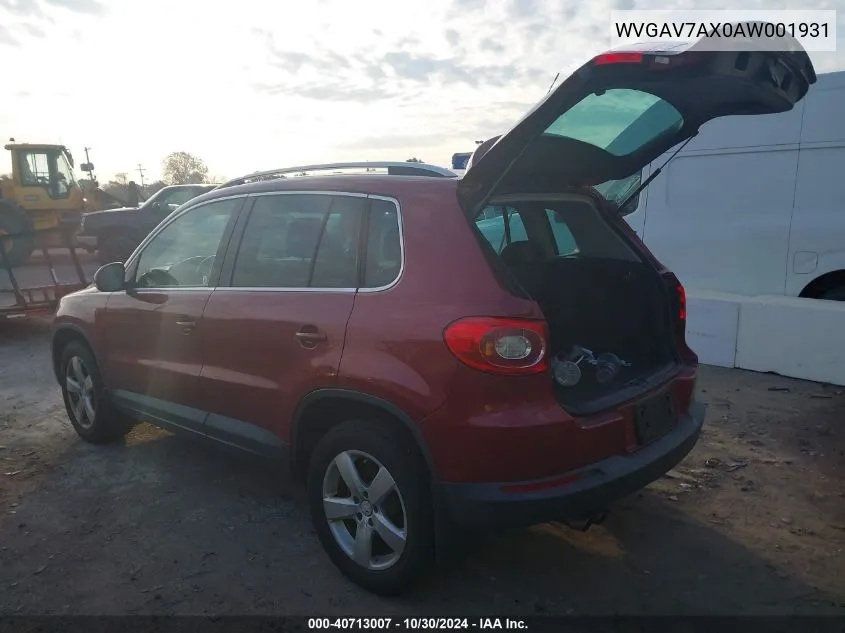 2010 Volkswagen Tiguan Wolfsburg Edition VIN: WVGAV7AX0AW001931 Lot: 40713007