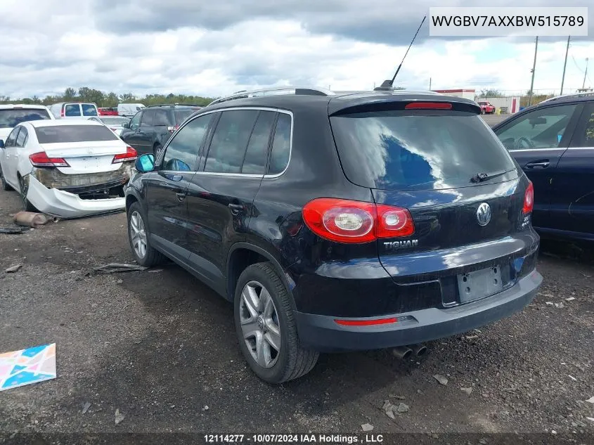 WVGBV7AXXBW515789 2011 Volkswagen Tiguan S/Se/Sel