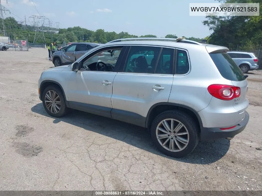 2011 Volkswagen Tiguan Sel VIN: WVGBV7AX9BW521583 Lot: 39888631