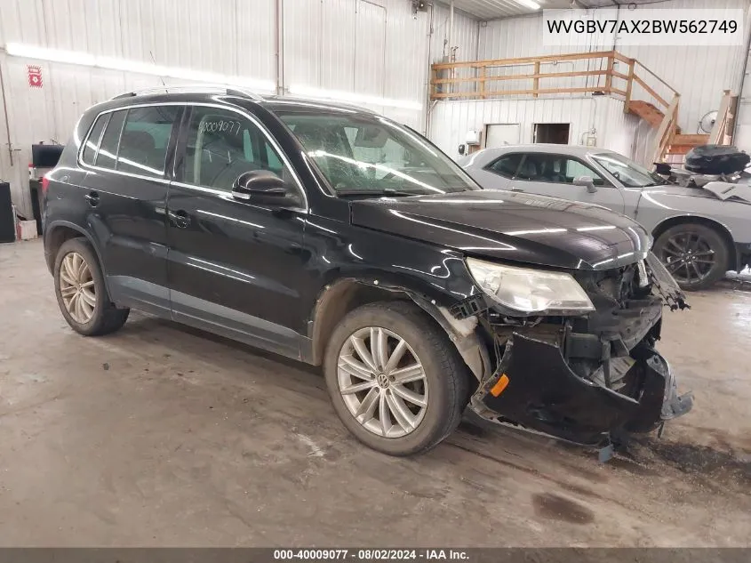 2011 Volkswagen Tiguan Se VIN: WVGBV7AX2BW562749 Lot: 40009077