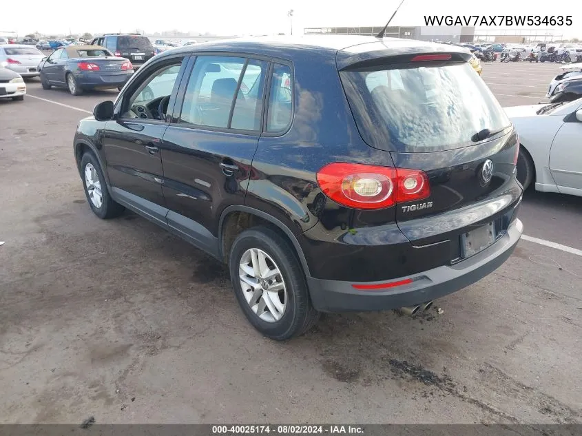 WVGAV7AX7BW534635 2011 Volkswagen Tiguan S