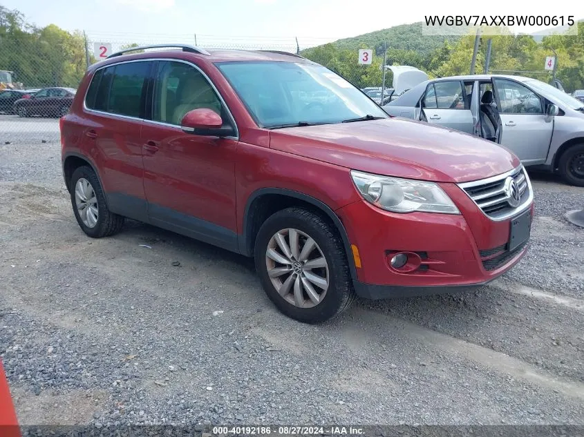 WVGBV7AXXBW000615 2011 Volkswagen Tiguan Se