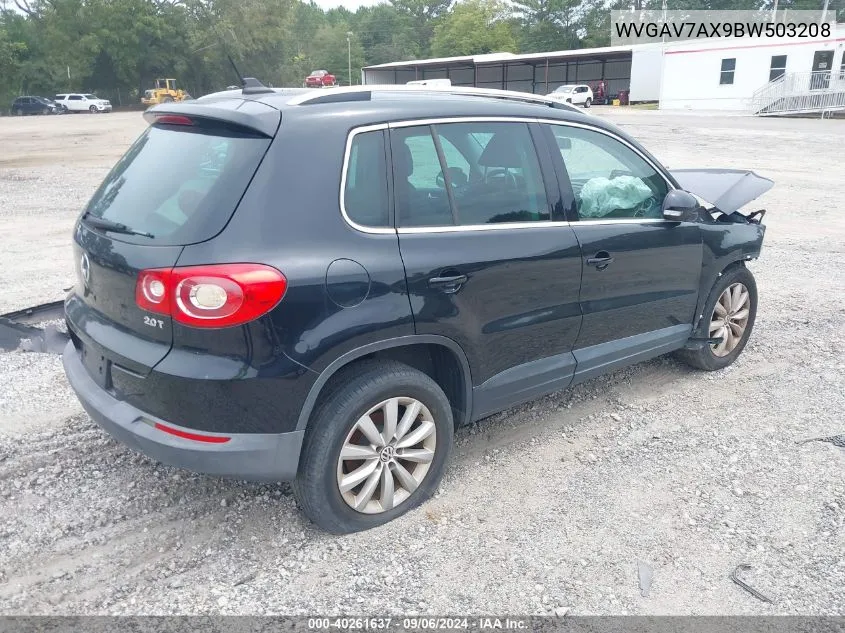 2011 Volkswagen Tiguan Se VIN: WVGAV7AX9BW503208 Lot: 40261637