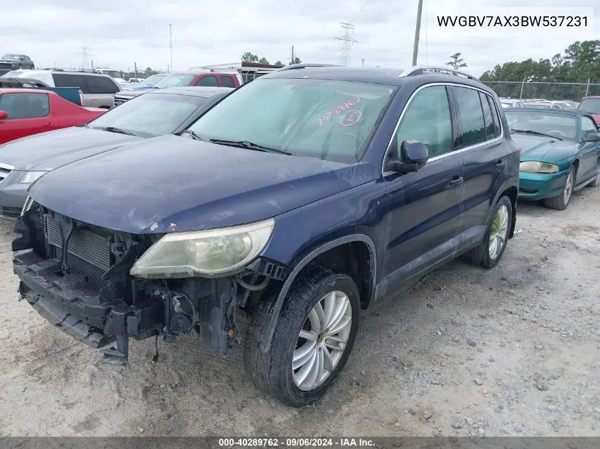 WVGBV7AX3BW537231 2011 Volkswagen Tiguan Sel