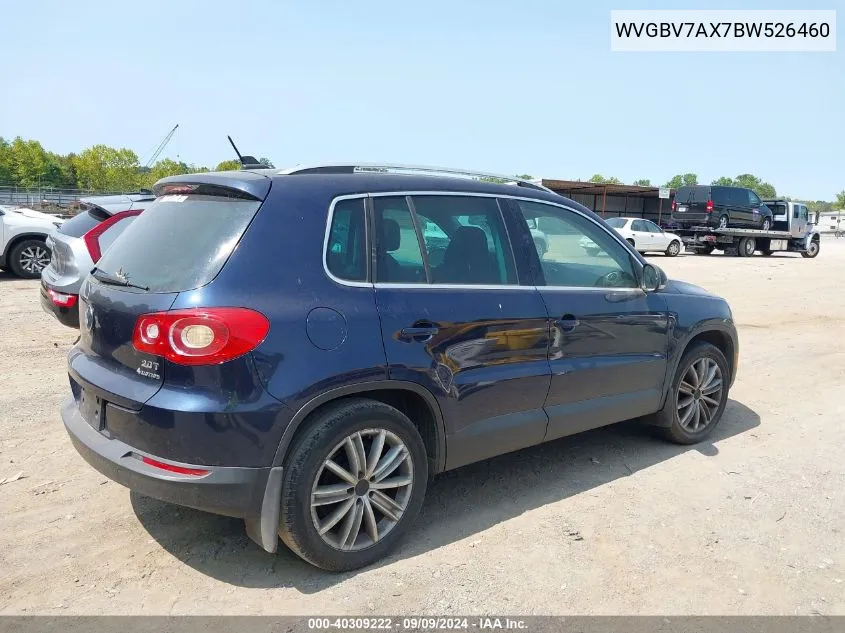 2011 Volkswagen Tiguan Se VIN: WVGBV7AX7BW526460 Lot: 40309222