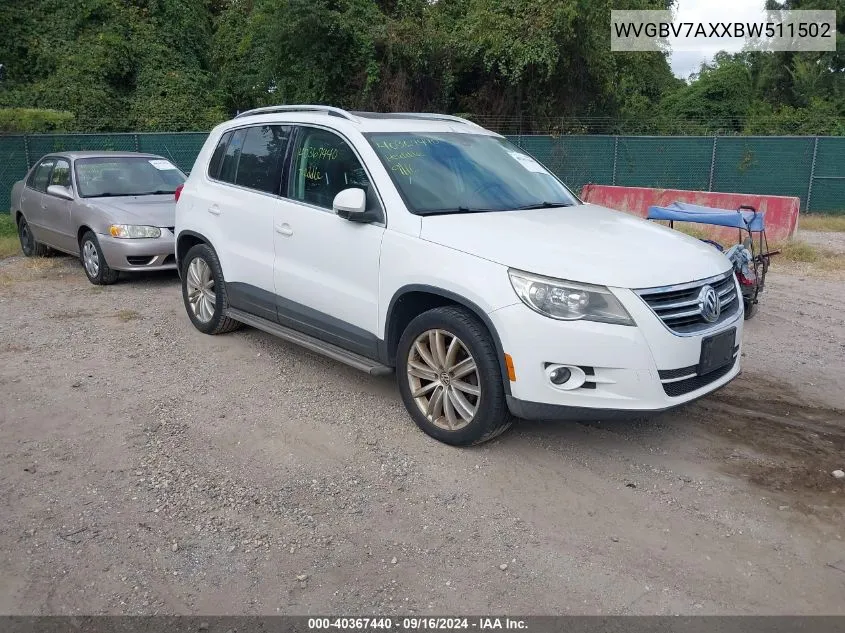 2011 Volkswagen Tiguan Sel VIN: WVGBV7AXXBW511502 Lot: 40367440