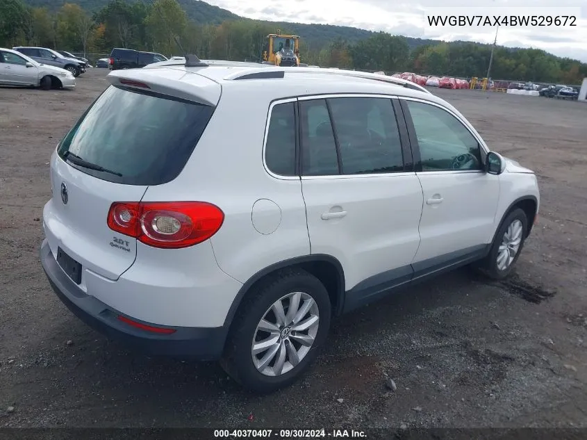 2011 Volkswagen Tiguan Se VIN: WVGBV7AX4BW529672 Lot: 40370407