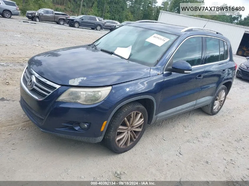 2011 Volkswagen Tiguan Sel VIN: WVGBV7AX7BW516480 Lot: 40392134