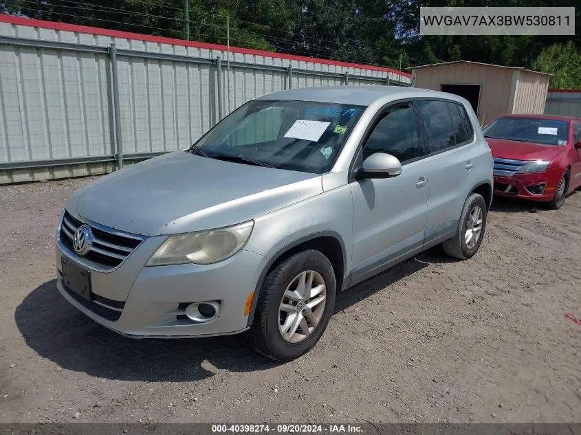 2011 Volkswagen Tiguan S VIN: WVGAV7AX3BW530811 Lot: 40398274