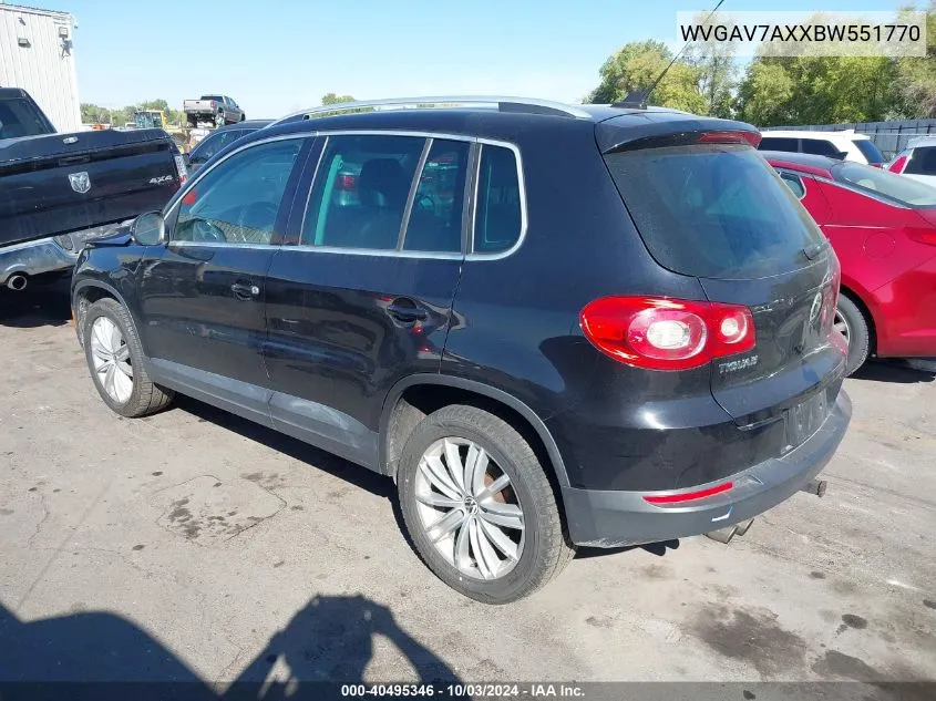 2011 Volkswagen Tiguan Se VIN: WVGAV7AXXBW551770 Lot: 40495346