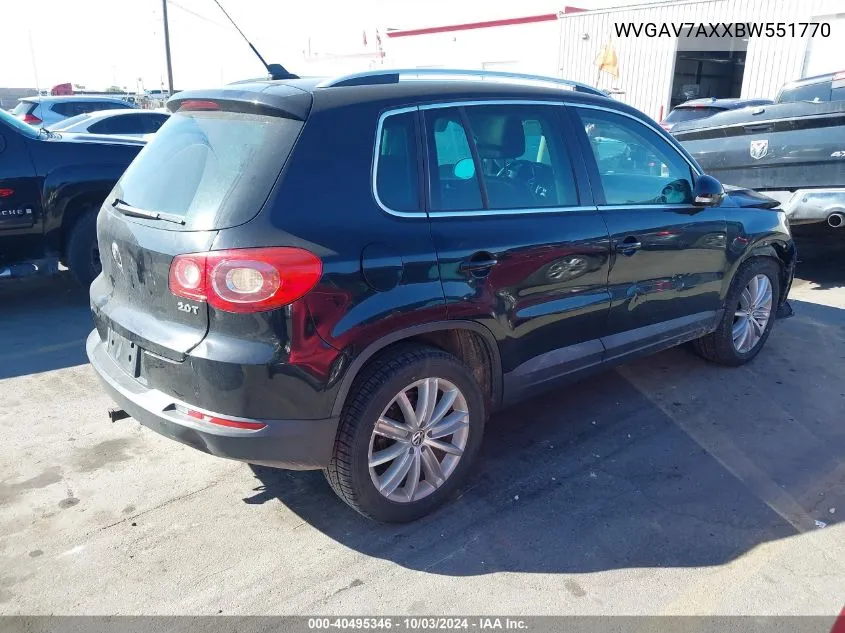 2011 Volkswagen Tiguan Se VIN: WVGAV7AXXBW551770 Lot: 40495346