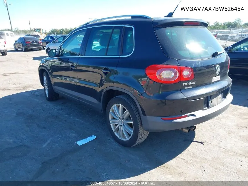 2011 Volkswagen Tiguan Se VIN: WVGAV7AX7BW526454 Lot: 40554057