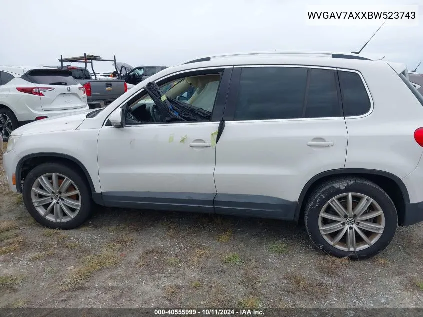 2011 Volkswagen Tiguan Se VIN: WVGAV7AXXBW523743 Lot: 40555999