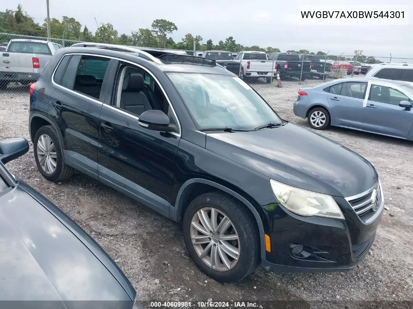 2011 Volkswagen Tiguan Se VIN: WVGBV7AX0BW544301 Lot: 40609981