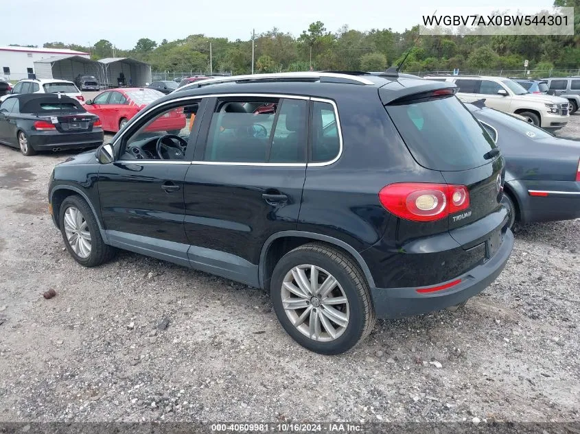 2011 Volkswagen Tiguan Se VIN: WVGBV7AX0BW544301 Lot: 40609981