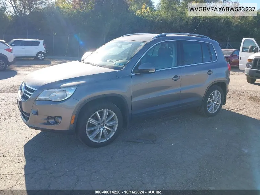 2011 Volkswagen Tiguan Se VIN: WVGBV7AX6BW533237 Lot: 40614220