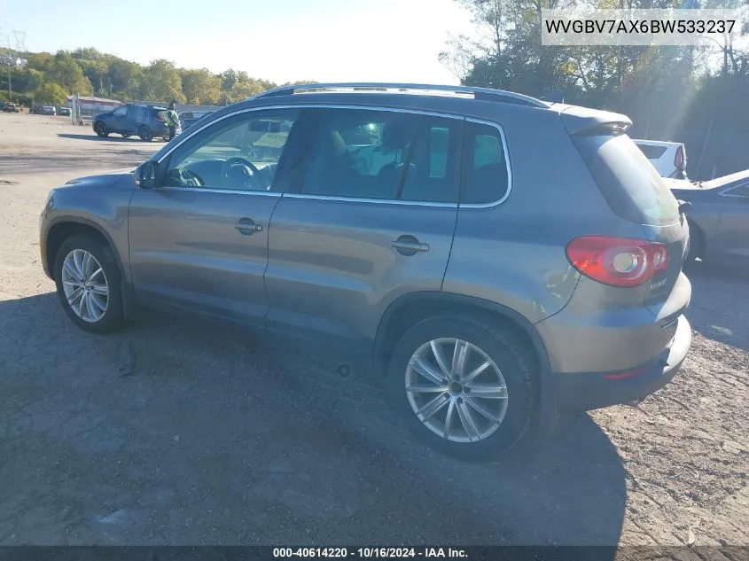 2011 Volkswagen Tiguan Se VIN: WVGBV7AX6BW533237 Lot: 40614220