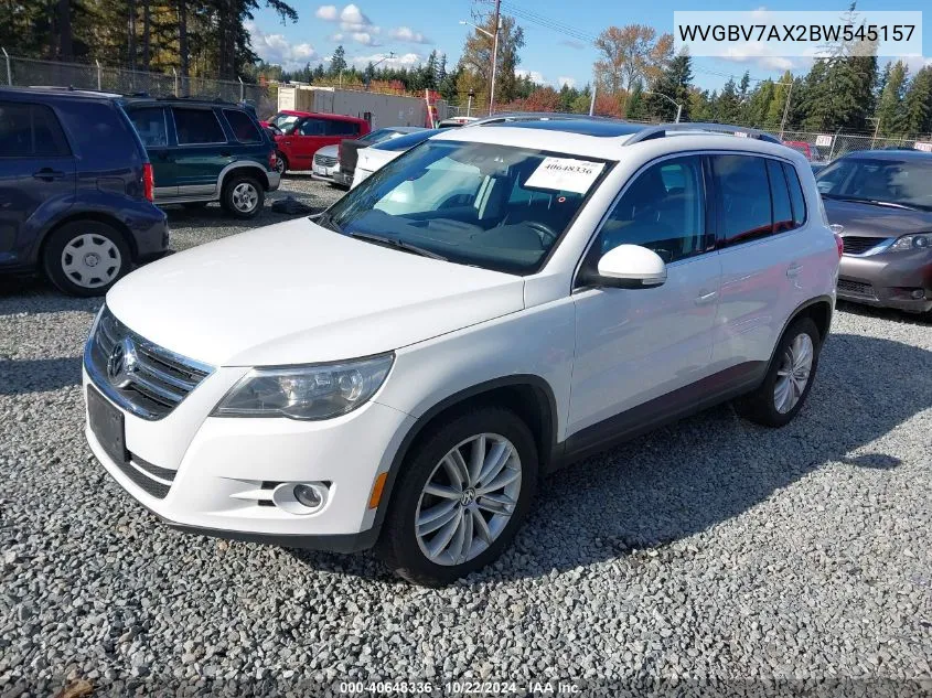 2011 Volkswagen Tiguan Sel VIN: WVGBV7AX2BW545157 Lot: 40648336