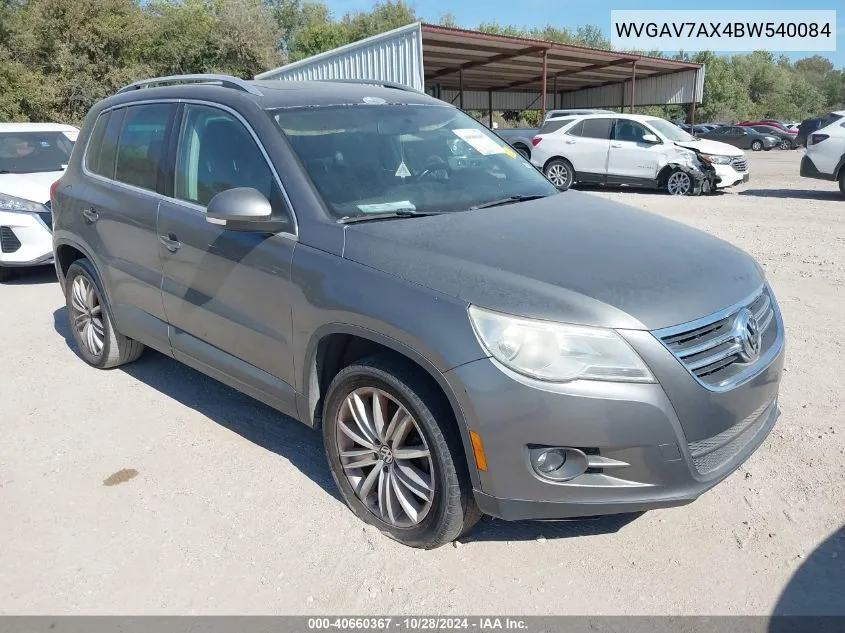 2011 Volkswagen Tiguan Se VIN: WVGAV7AX4BW540084 Lot: 40660367