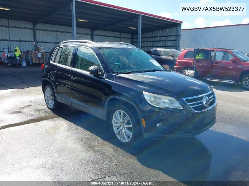 2011 Volkswagen Tiguan Se VIN: WVGBV7AX5BW523377 Lot: 40673215