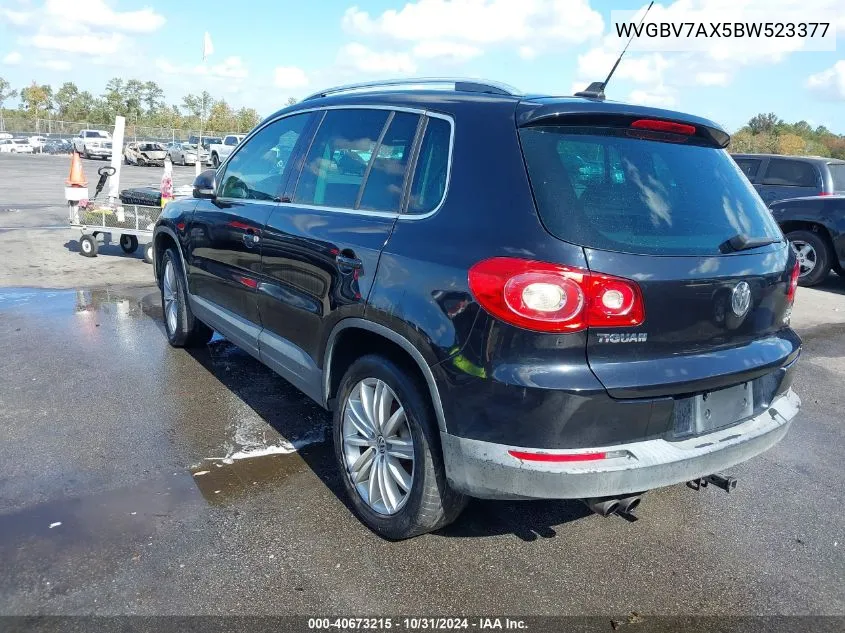 2011 Volkswagen Tiguan Se VIN: WVGBV7AX5BW523377 Lot: 40673215