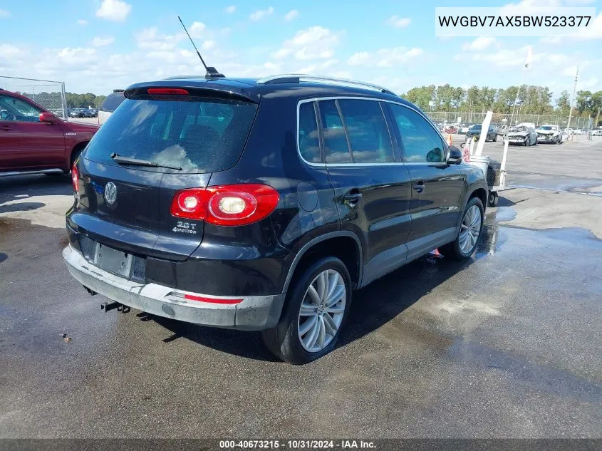 2011 Volkswagen Tiguan Se VIN: WVGBV7AX5BW523377 Lot: 40673215