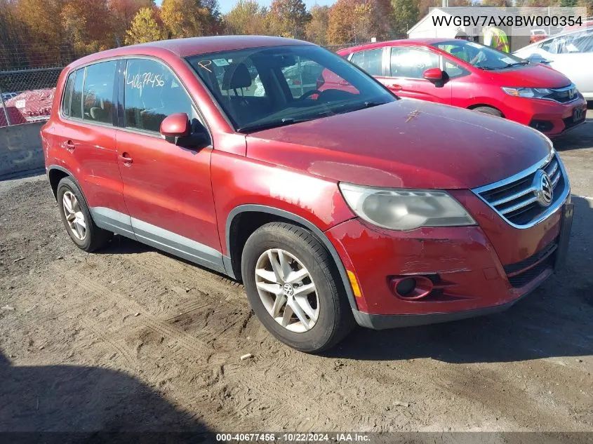 2011 Volkswagen Tiguan S VIN: WVGBV7AX8BW000354 Lot: 40677456