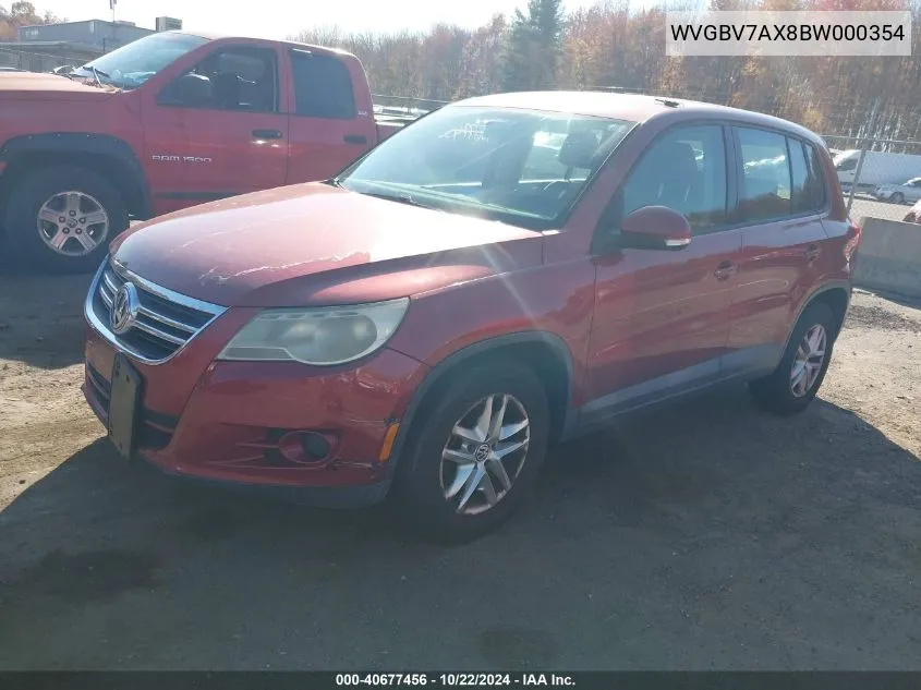 2011 Volkswagen Tiguan S VIN: WVGBV7AX8BW000354 Lot: 40677456