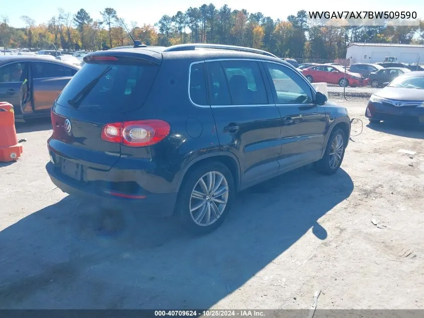 2011 Volkswagen Tiguan Se VIN: WVGAV7AX7BW509590 Lot: 40709624