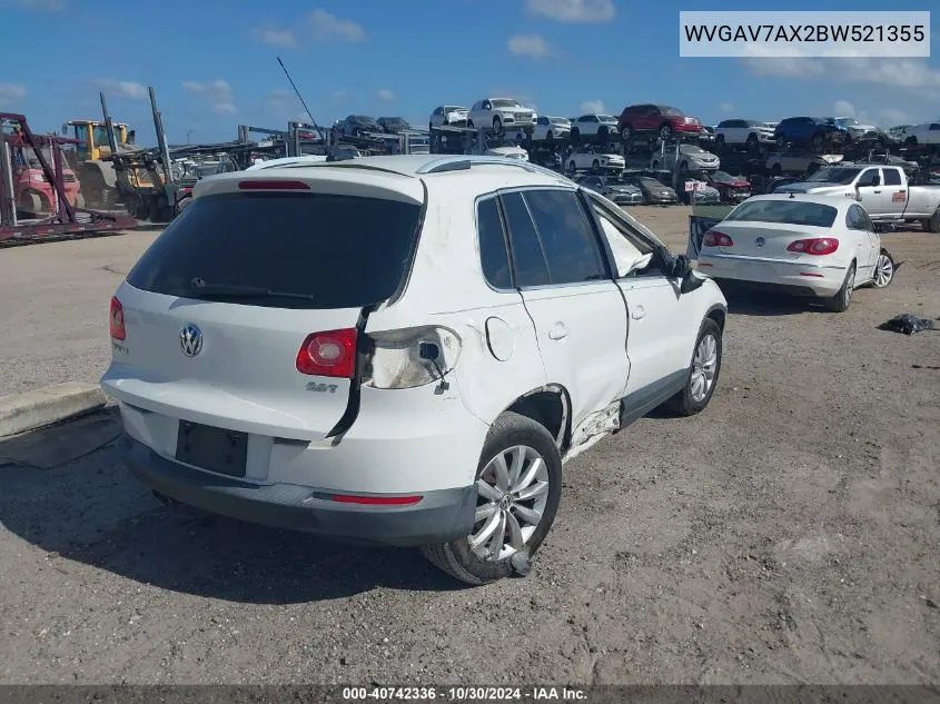 WVGAV7AX2BW521355 2011 Volkswagen Tiguan Se