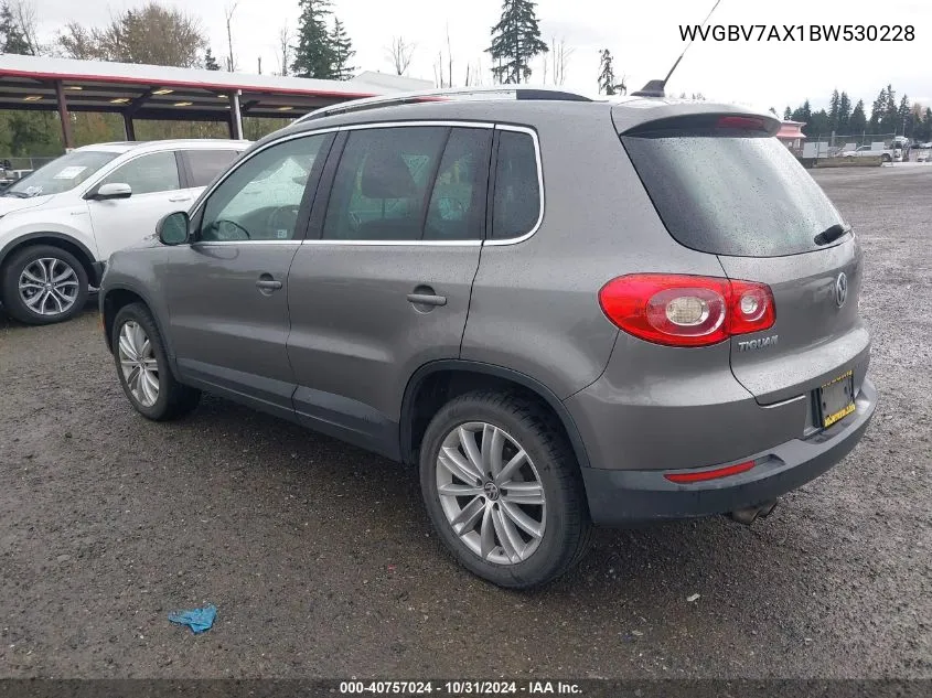 2011 Volkswagen Tiguan Se VIN: WVGBV7AX1BW530228 Lot: 40757024