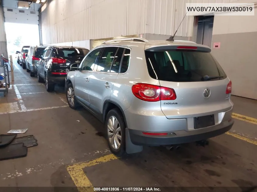 2011 Volkswagen Tiguan Se VIN: WVGBV7AX3BW530019 Lot: 40813936