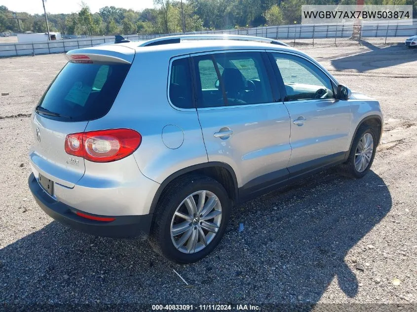 2011 Volkswagen Tiguan S/Se/Sel VIN: WVGBV7AX7BW503874 Lot: 40833091