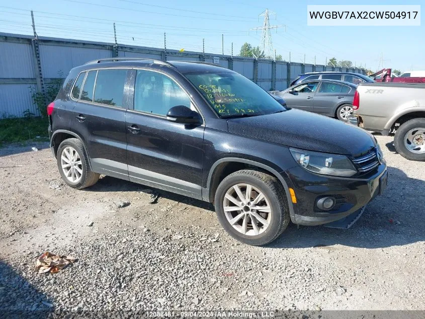 WVGBV7AX2CW504917 2012 Volkswagen Tiguan