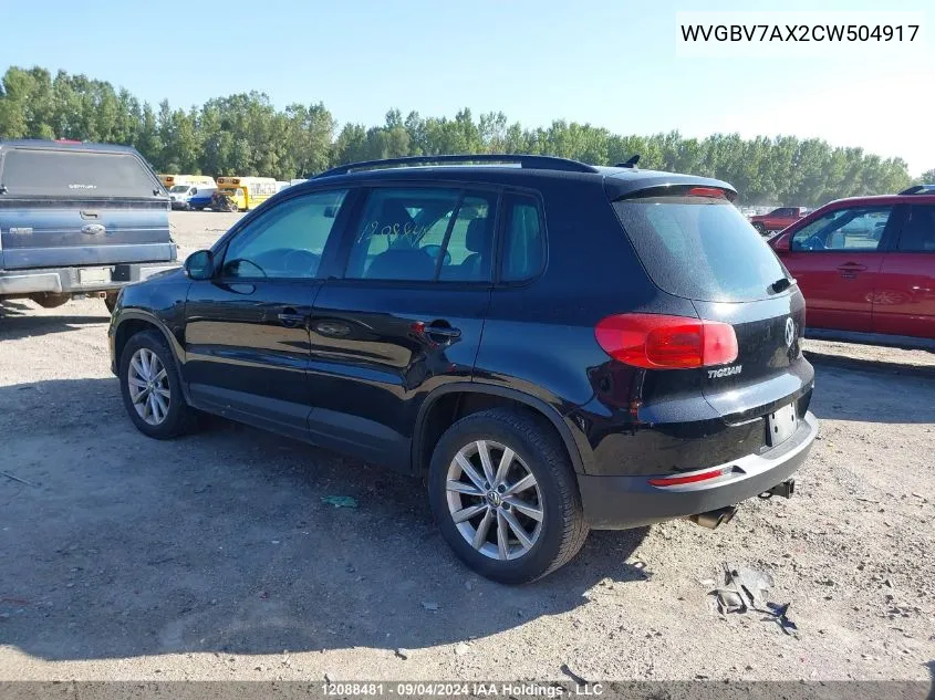 WVGBV7AX2CW504917 2012 Volkswagen Tiguan